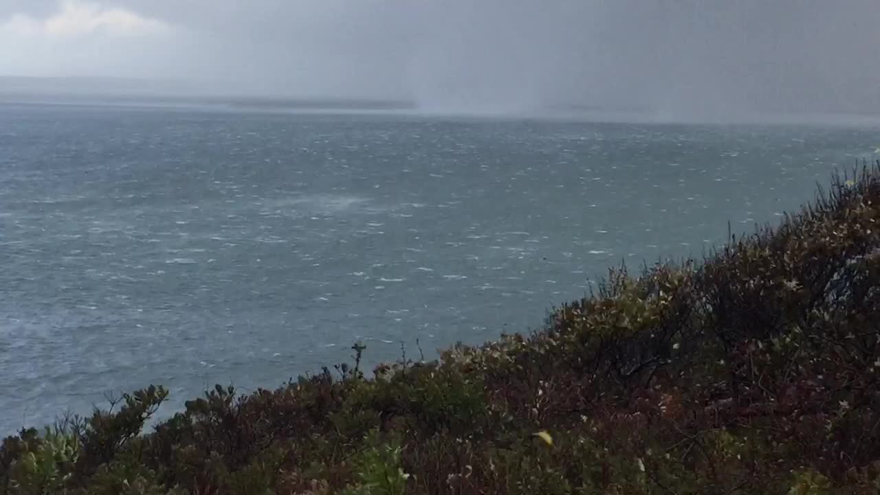 Fast Moving Waterspout Crosses Martha's Vineyard