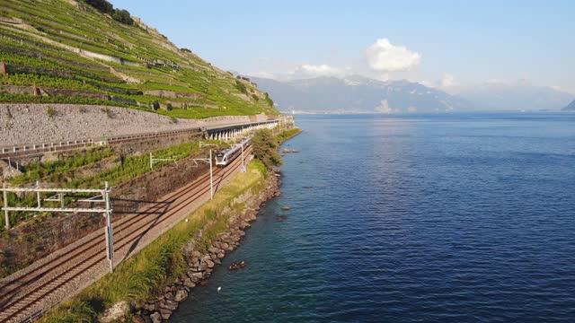 Railroad at the foot of the hill