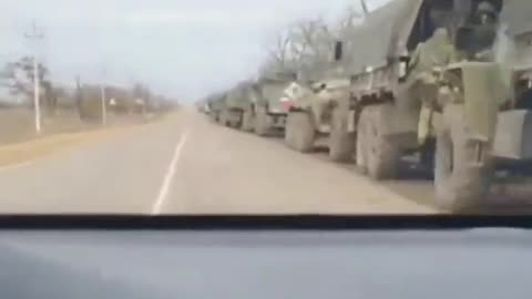 Russian military convoy just outside Kiev.