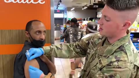 Military gives vax to 7/11 worker