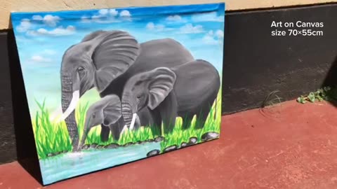 Aftican Elephants Art