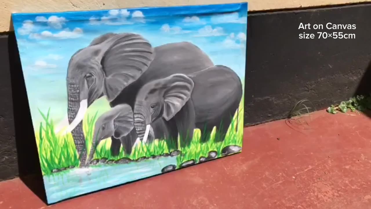 Aftican Elephants Art