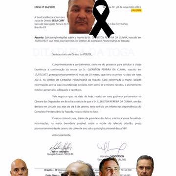 Arquivos da DITADURA : Alexandre de Moraes, Rodrigo Pacheco e os militantes do STF e PT cometeram sua primeira morte no presídio. Mataram um preso político inocente.