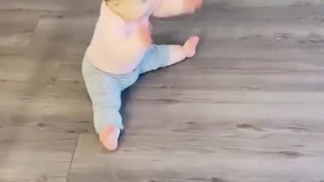 Baby sport in sweet morning