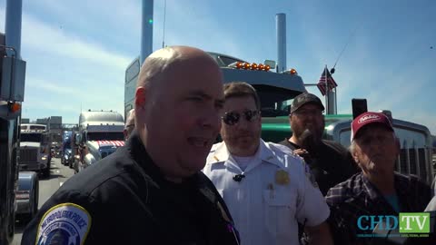 Police Block Truckers Entering D.C. - FULL CONFRONTATION