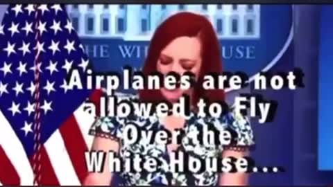 Plane Flys Over During Jen Psaki News Conference.