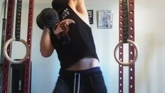 Single Arm Dead Hang with Shoulder Press