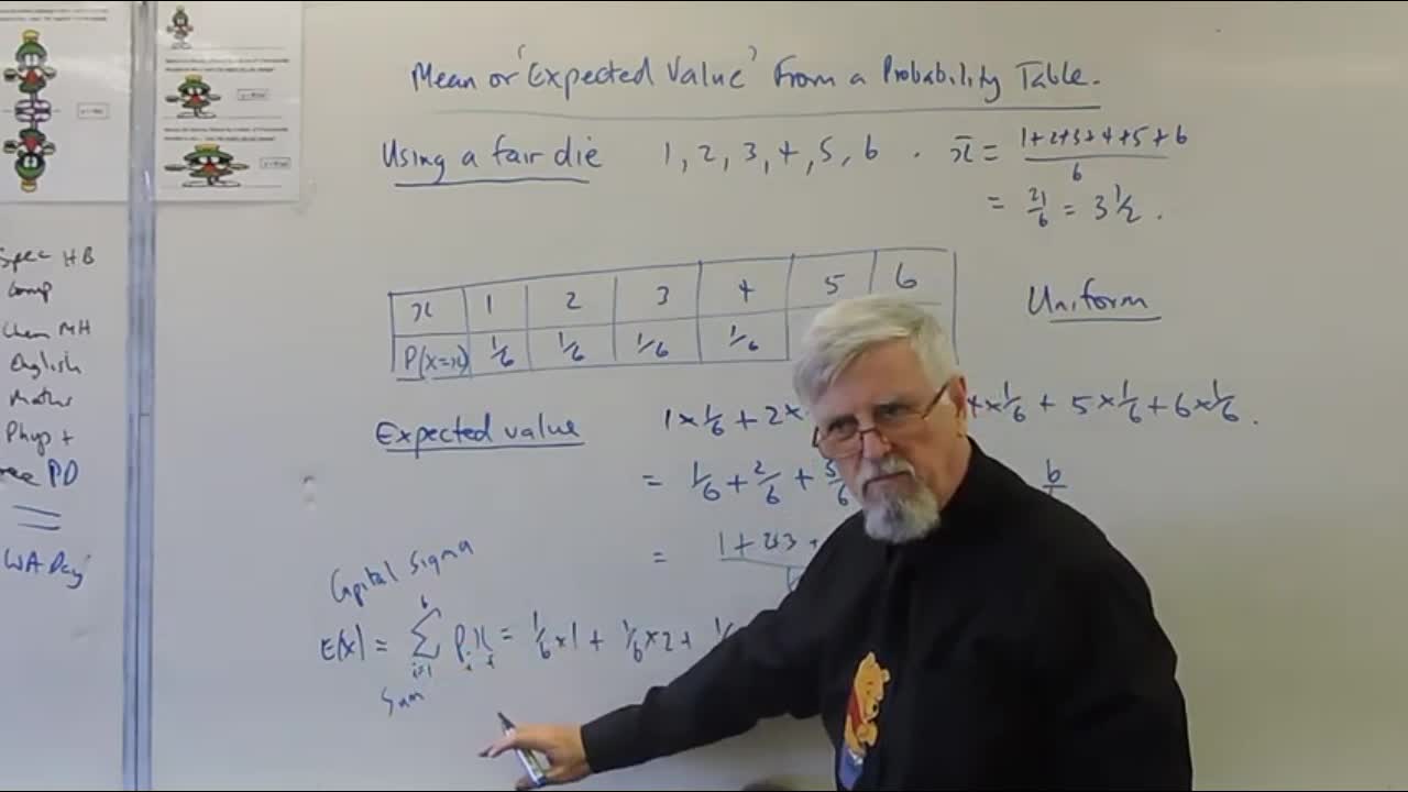 Math Discrete 03 Prob Distn Table Expected Values Grade 12