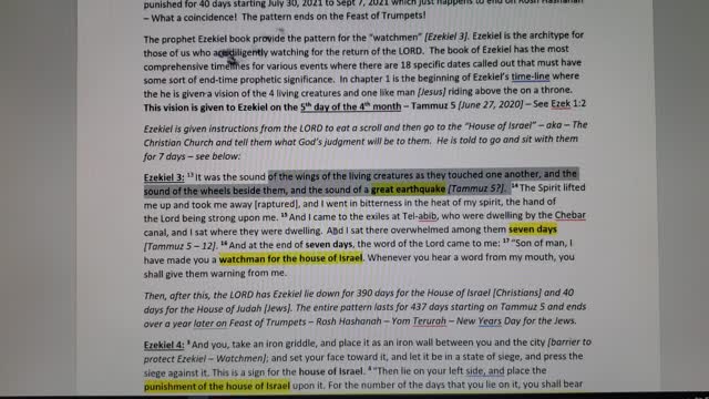 Ezekiel's Timeline: Judgment of the Church: 7/21/2020 + 442 days = 9/7/2021 By Tim Foster