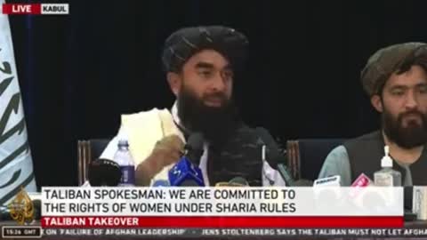 Taliban spokesman got a question about freedom of speech and he said...