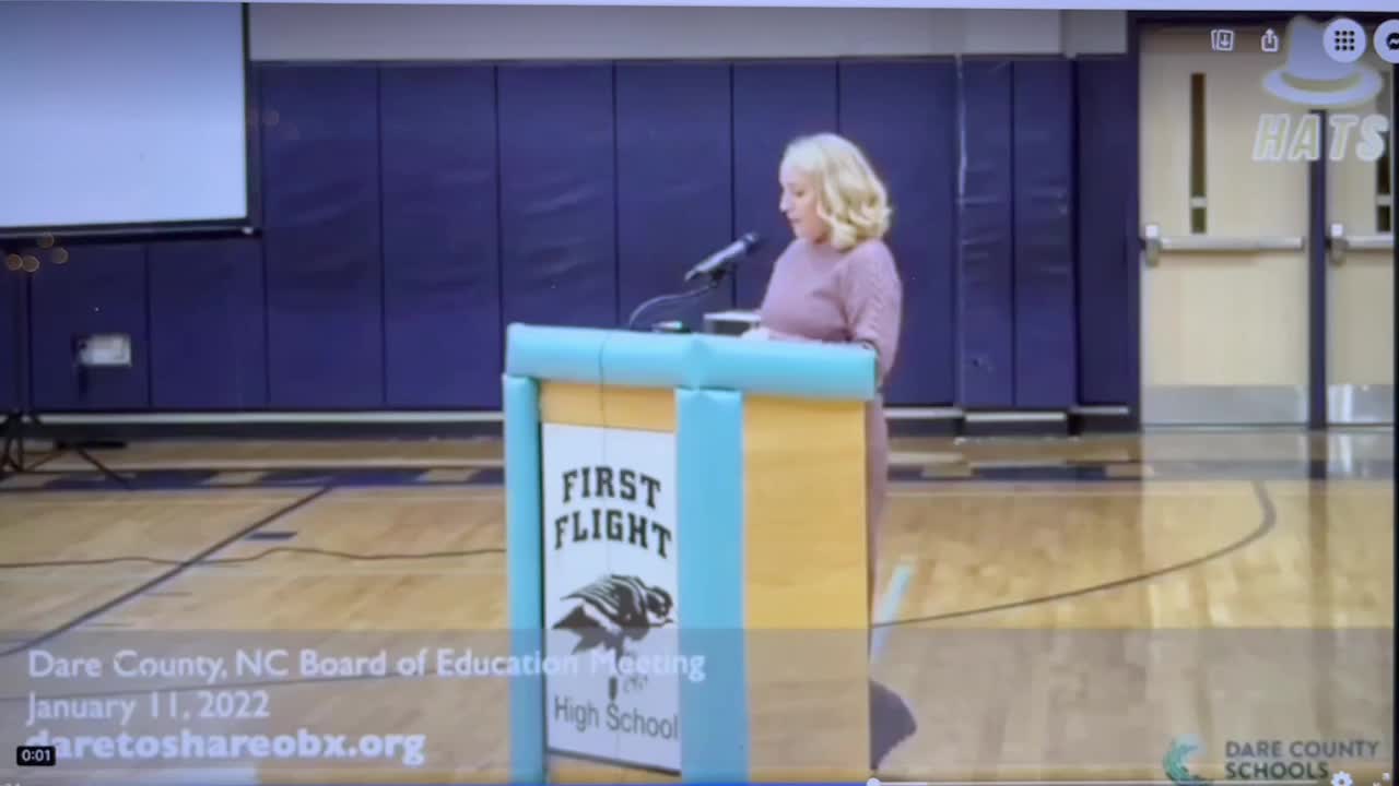 Kate Sorenno speaks before Dare Cty Board in NC - strong words