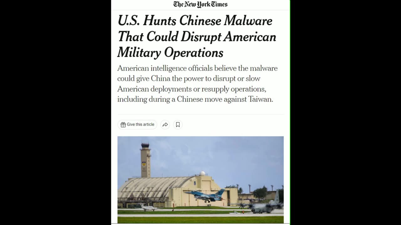 China has infiltrated US computer networks and uses them in case of war - New York Times.