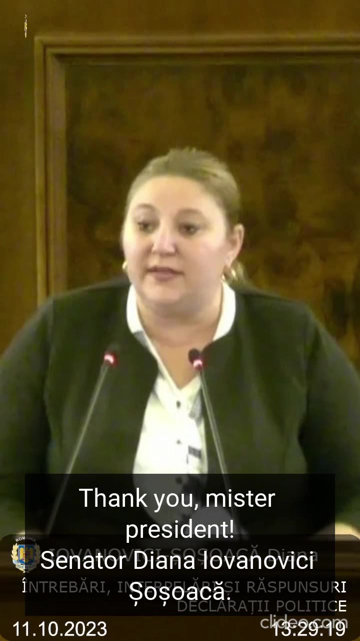 Diana Iovanovici-Șoșoacă - 2023/10/11 - (EN) Political Declaration in the Romanian Parliament