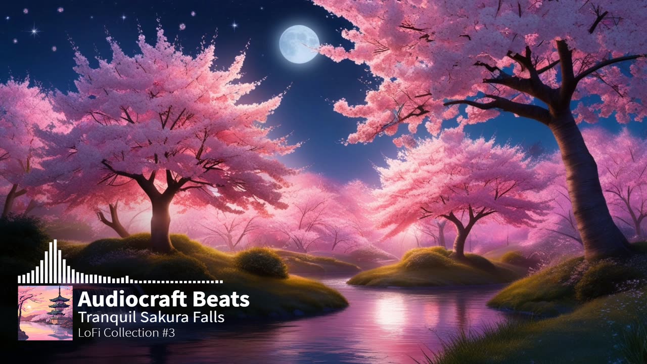 Tranquil Sakura Falls