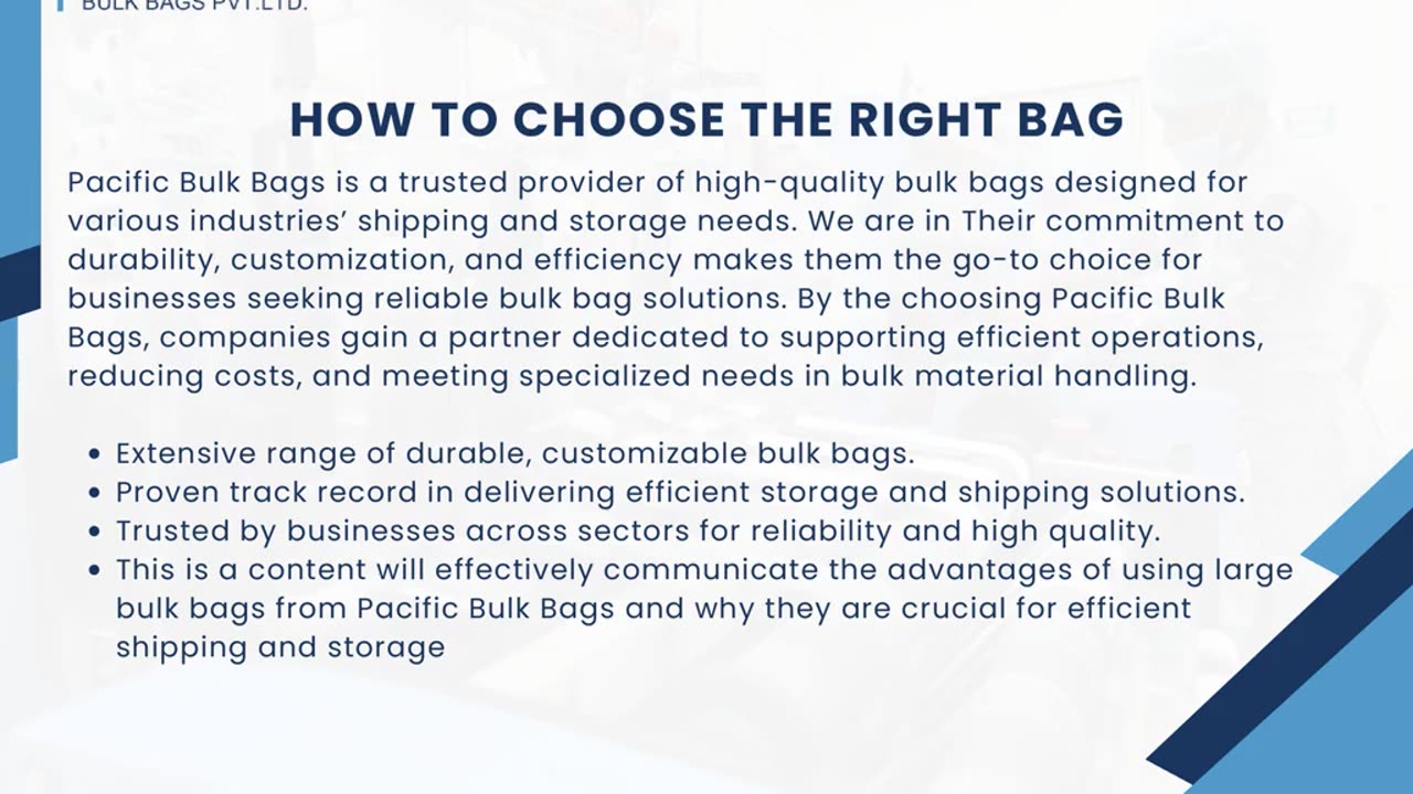 CHOOSING THE RIGHT FIBC JUMBO BAG FOR YOUR BUSINESS NEEDS