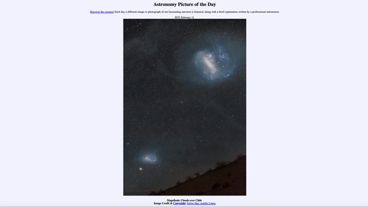 2023 February 11 Magellanic clouds over Chile