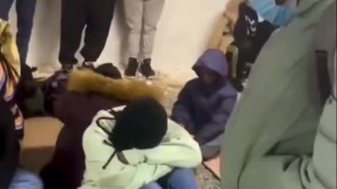 This footage shows some African students stranded in Ukraine and are hiding underground