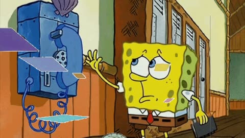 Squidward Is Playing With Tiles While SpongeBob Answers The Phone 📞