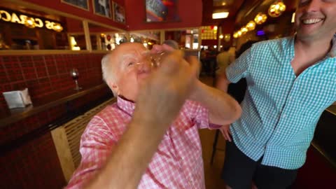 like a grandpa feeding his grandchildren and teaching them about the enjoyable things in life