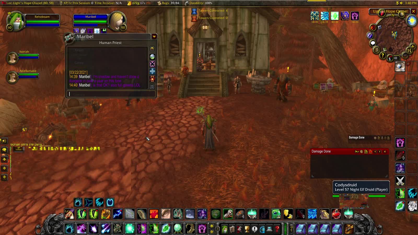 World of Warcraft Classic Druid Tanking back in Strat Undead for the numbered time