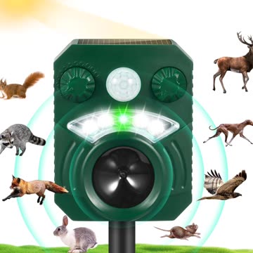 Upgraded Ultrasonic Animal Repeller Outdoor,Solar Animal Farm Protection