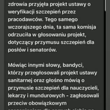 13.01.2022 komisja zdrowia przyjęła weryfikacje szczepień dla pracodawców
