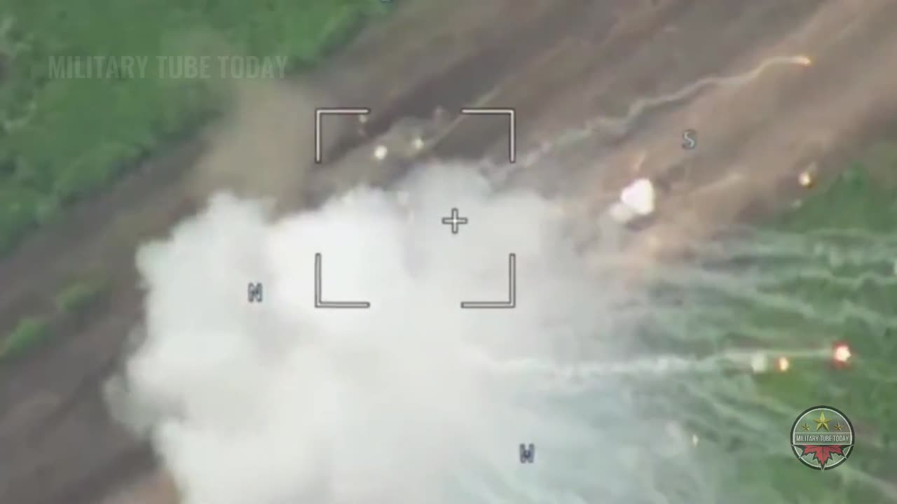 Russian Lancet taking fly and landing on enemy equipment in Orekhov