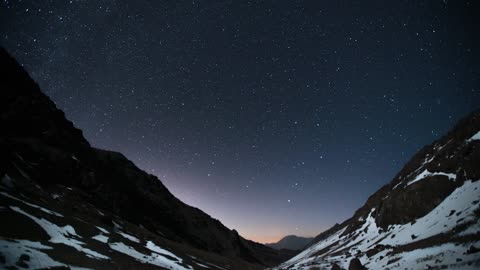 Stars in Mountain Valley Timelapse