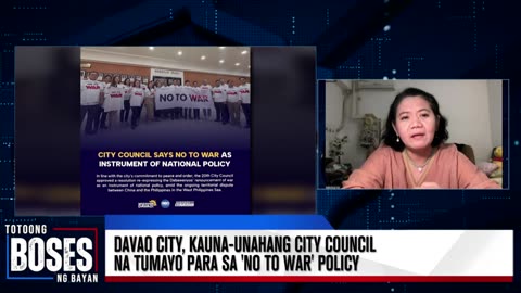 Davao City, kauna-unahang city council na tumayo sa 'No to War' policy