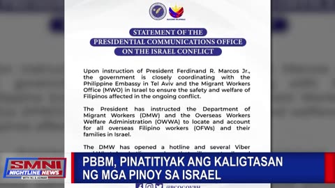 PBBM, pinatitiyak ang kaligtasan ng mga pinoy sa Israel