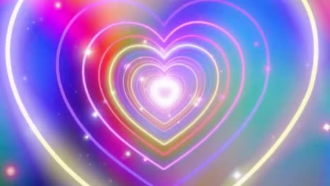 741. Neon Heart Tunnel Neon Heart Background