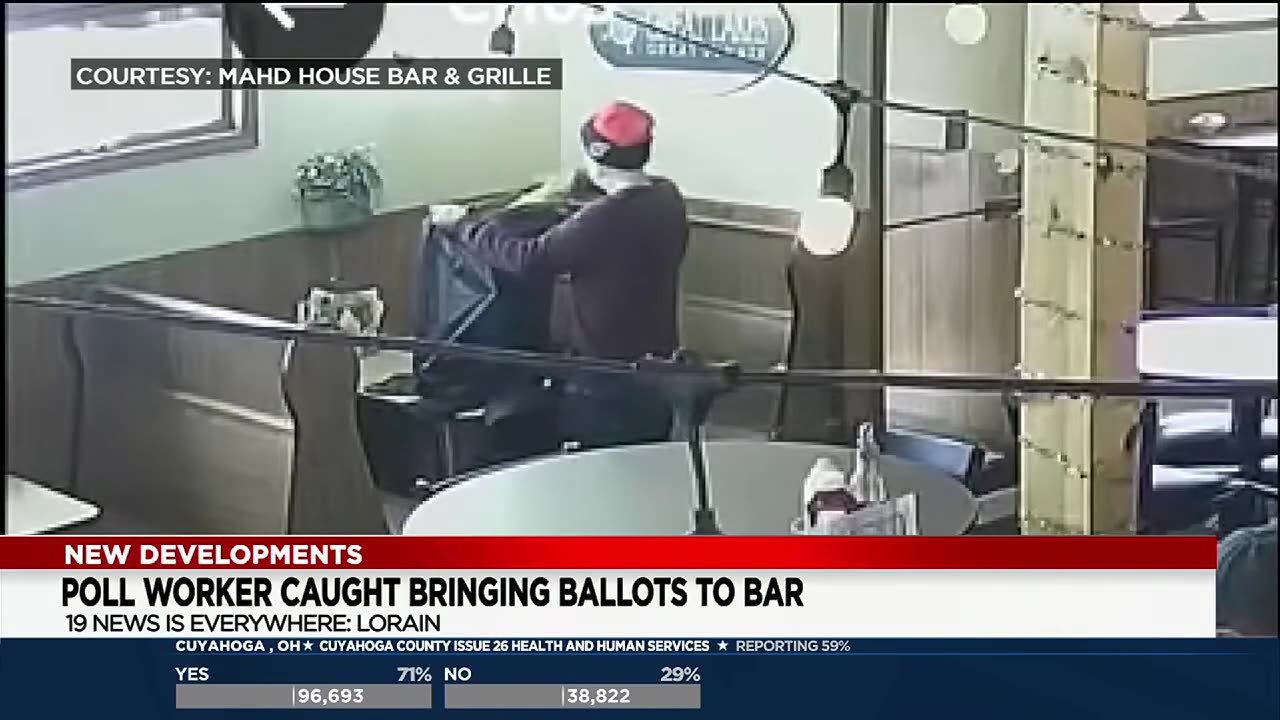 Surveillance Footage Exposes Polling Place Manager Bringing Blank Ballots into Bar