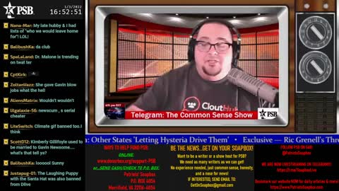 2022-01-03 16:37 EST - The Common Sense Show: with Derek & PATRIOTski