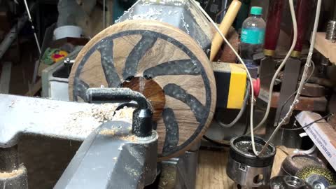 woodturning a pewter shavings dish12