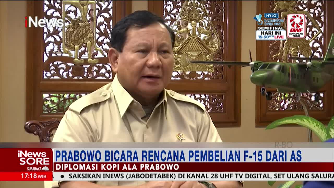 Prabowo Subianto Bicara soal Pembelian Jet Tempur F-15 dari Amerika Serikat