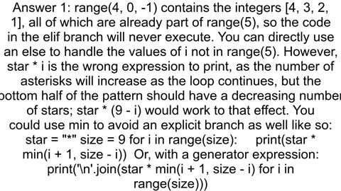 How do I get this star pattern to work with only one for loop in python