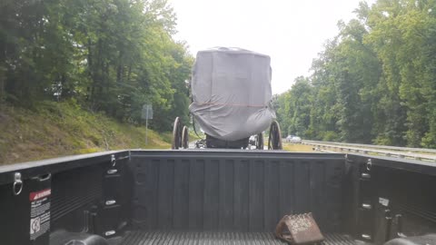 Towing an Amish buggy