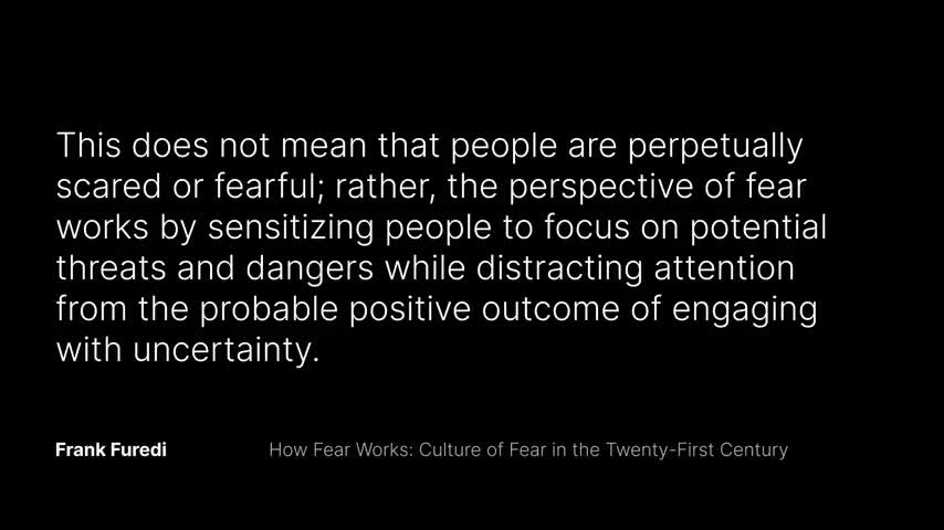 FEAR PSYCHOSIS AND THE CULT OF SAFETY - WHY ARE PEOPLE SO AFRAID? BY ACADEMY OF IDEAS