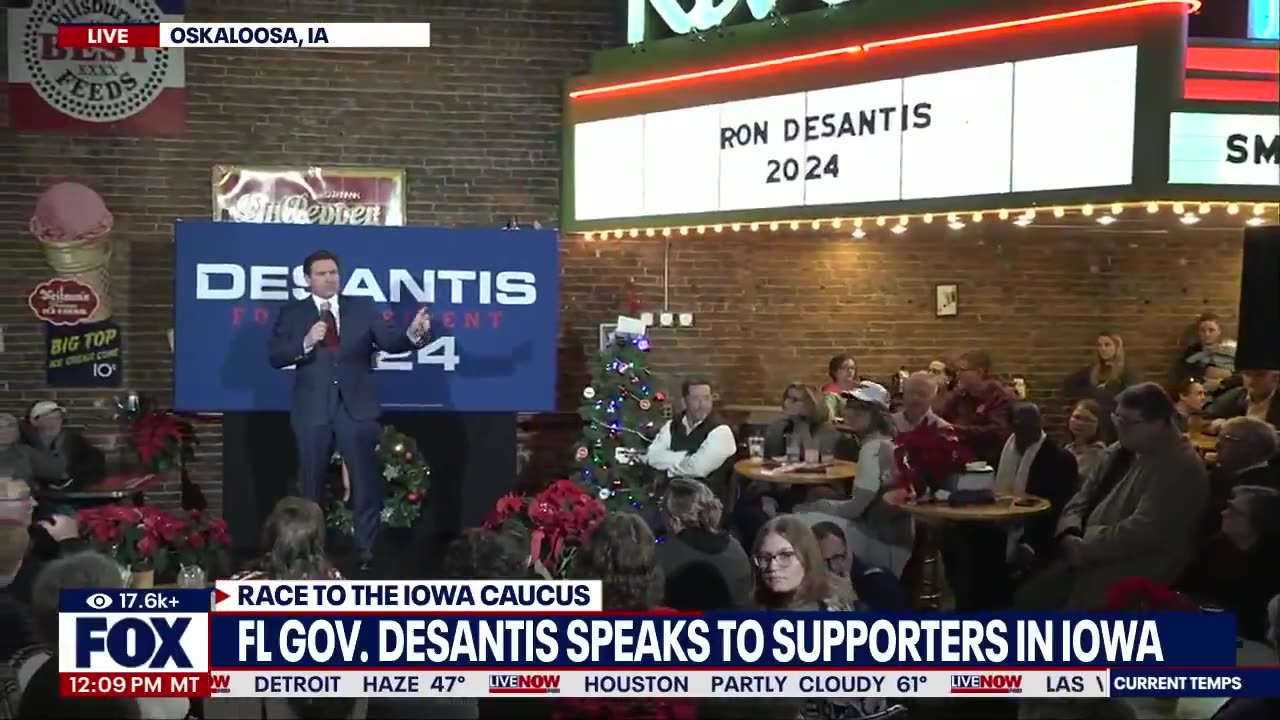 Desantis heckled in Iowa this afternoon