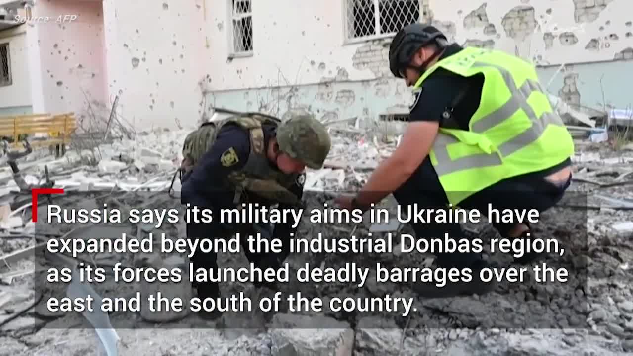 Russian military expands its aim beyond the Donbas region in Ukraine