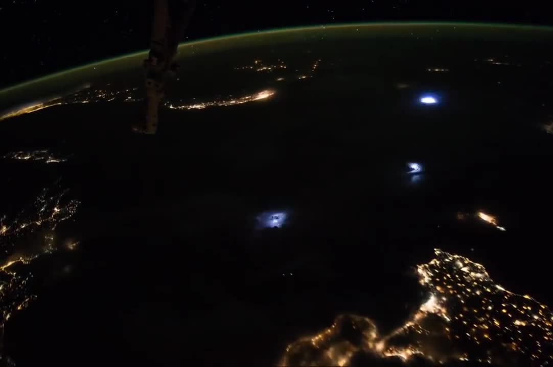 Flying Over the Earth at Night