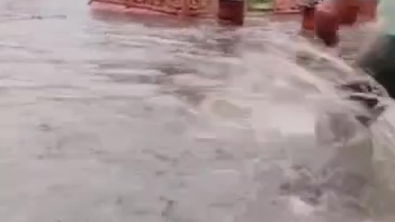 Full water on road