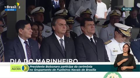 PRESIDENT JAIR BOLSONARO PARTICIPATES IN THE CEREMONY ALLUDING TO SAILOR'S DAY AND IMPOSITION OF THE TAMANDARÉ MERIT MEDAL, IN BRASÍLIA (DF)