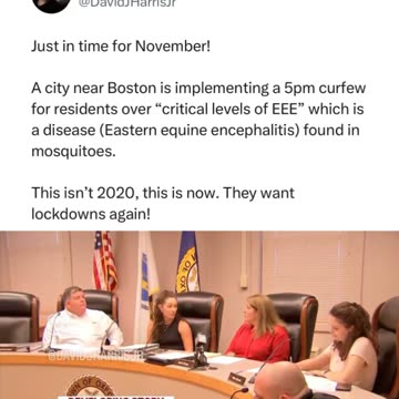 Boston Residents Hit with CURFEW Over Mosquito's - EEE CURFEW??