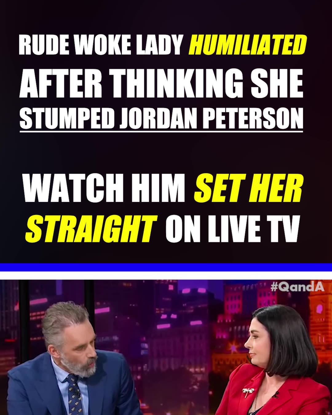 Rude woke lady humiliated after thinking she stumped Jordan Peterson.
