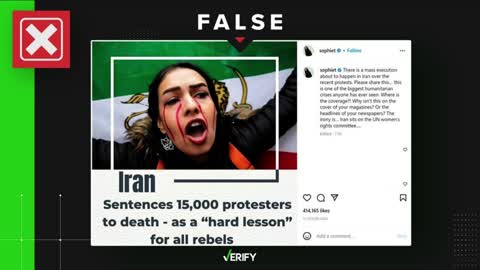 False Claim About 15k Iran Protesters Executions Goes Viral With Help From Celebrities & Politician