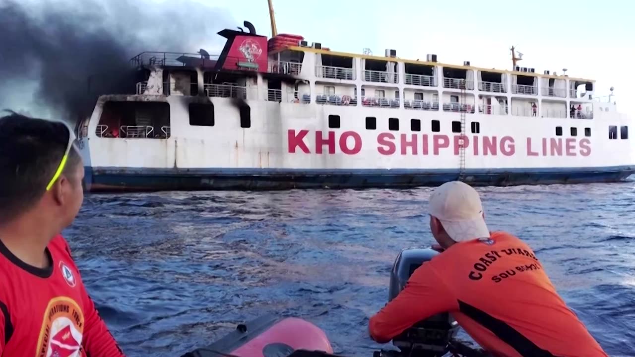 Images show big blaze on Philippine passenger ferry