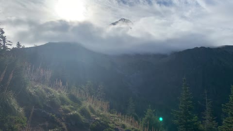 Oregon – Mount Hood – Marshmallow Clouds Obscuring Peak