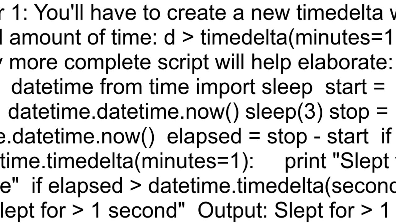 Comparing a time delta in python