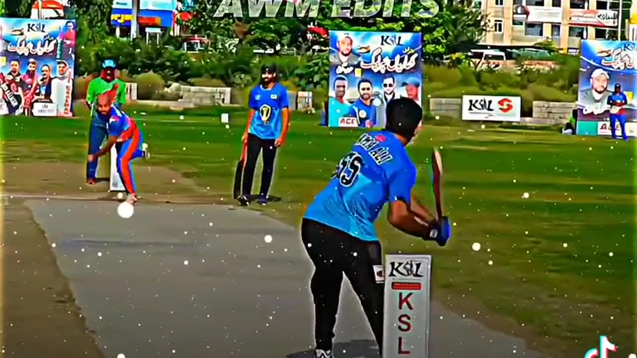 Usama Ali batting in tape ball